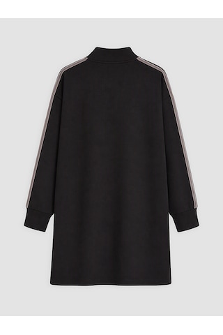 Lcw Everyday Siyah Şeritli Soft Touch Kadın Sweatshirt Tunik