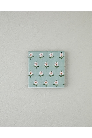 Retro Floral Kağıt 20'li Kağıt Peçete 33x33 Cm Yeşil