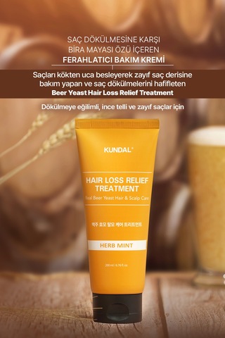 Saç Dökülmelerine Karşı Bakım Kremi Kundal Hair Loss Relief Treatment Herb Mint