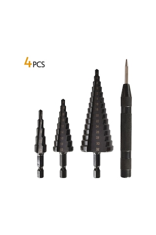 Hallow Hss Kobalt Kademeli Matkap Ucu Seti İnce Demir-Çelik-Pvc-Ahşap 4 Adet