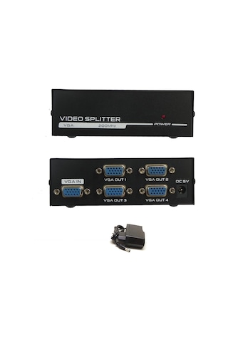 Aghbilgisayar 4 Port Vga Splitter Adaptör Destekli Vga Görüntü Çoklayıcı 15 Pin