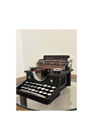 Vintage Nostaljik Metal Daktilo Biblosu El Yapımı Masaüstü Obje Dekorasyon Vintage Nostaljik Metal Daktilo Biblosu El Yapımı Masaüstü Obje Dekorasyon