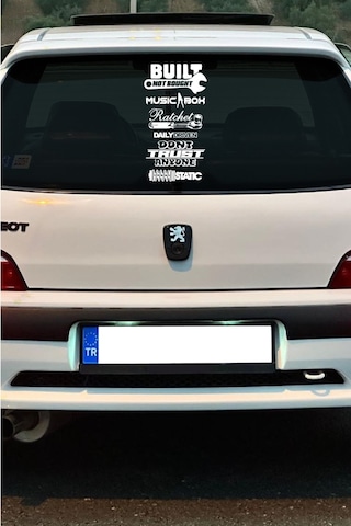 Oto Arka Cam Sticker İngilizce Model 75 40 20 Cm