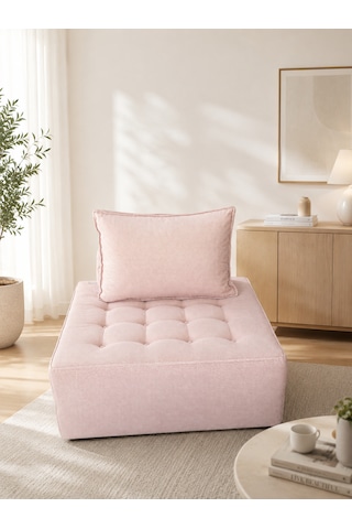 Newness Tekli Koltuk & Puf Pembe