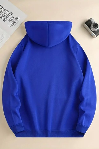 Uyguntarz Pattern Baskılı Unisex Oversize Sweatshirt Mavi