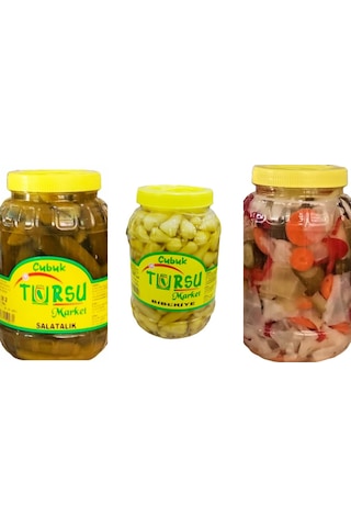 Turşu Market Salatalık Turşusu 1500 G + Biberiye Turşusu 1500 G + Karışık Turşu 1500 G