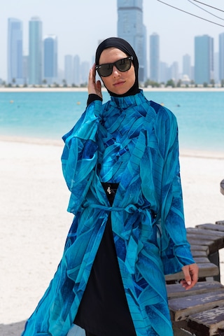 Remsa Mayo Remsa Tesettür Mayo Üzerine Tek Kaftan Kimono Pareo Rp014 Berrin Siyah
