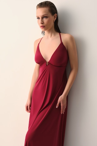 Suwen Lorena Plaj Elbisesi Sba26710020 Bordo