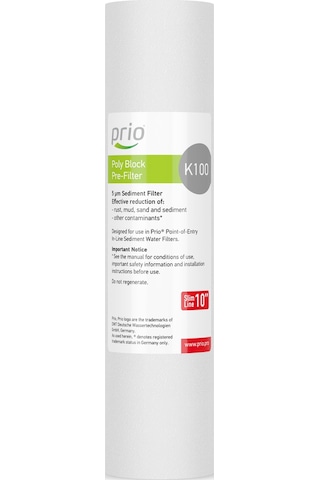 Prio K100 Polipropilen 5 Mikron Tortu Filtresi 10 İnç