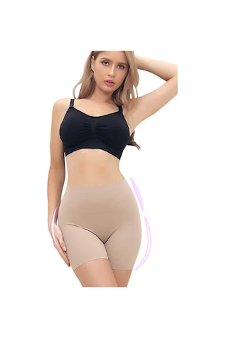 Miresa Basic Lazer Kesim Dikişsiz Kadın Boxer Külot 2'li Paket Ten