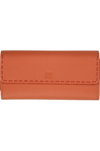 Mft Leather Hakiki Deri El Portföyü Cüzdan Hilton 8926 Flother Mat Turuncu