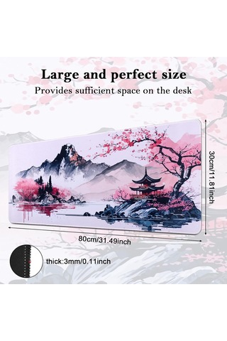Reedark 80x30cm Büyük Oyuncu Fare垫i - Su Geçirmez, Kaymazsız Lastik Tabanlı, Ofis Ve Ev Kullanıma Uygun, Çift Dikişli Kenar Tasarımı