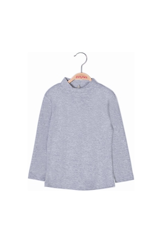 Zeyland Unisex Çocuk Yarım Balıkçı Bluz-grımelanj Gri Melanj