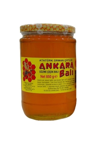 Atatürk Orman Çiftliği Ankara Balı 850gr Süzme Çiçek Bal Aoç Bal