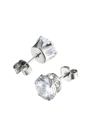 Chavin Gri Çelik 6 Takım Taşlı Bayan Erkek Küpe ai09-t Gümüş