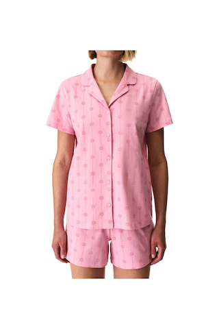 Penti Pembe Pink Stardust Pamuklu Gömlek Şortlu Pijama Takımı