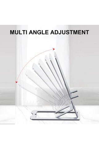 Maiyame Abs Malzeme Siyah Telefon Tablet Tutucu, Çok Açıyla Ayarlanabilir, Masaüstü Kayma Engeli, Katlanabilir Ve Ultra İnce Taşınabilir