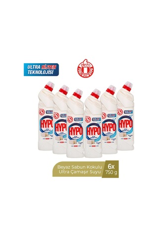 Hyper Hypo Ultra Çamaşır Suyu Beyaz Sabun Kokulu 750 Ml X 6 Adet