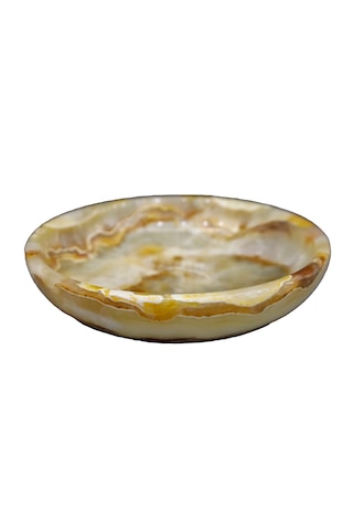 Doğal Oniks Taş Kase Dekoratif & Şık 15 Cm Çanak
