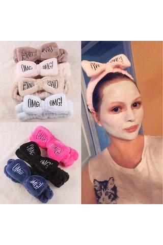 Fiyonklu Omg Saç Bandı Mercan Peluş Saç Bandı Mavi