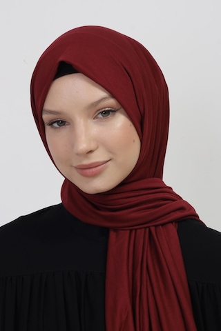 Manolyaşal İslamic Hijab Tesettür Penye Şal - 70 X 180 / Bordo Bordo