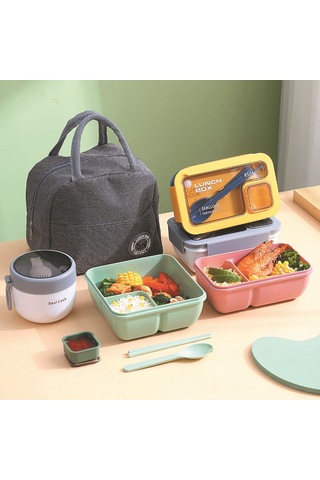 Okullar İçin Uygun Beslenme Çantası Ve Yemek Takımı A-1 Beyaz