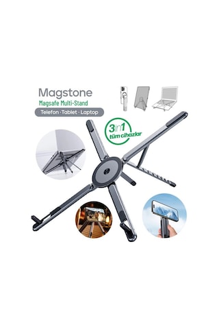 Feny Fn-ms10 Magstone 360 Dönebi Len Ayarlanabi Li R Kademeli 3i N1 Magsafe Laptop Stand Kdo