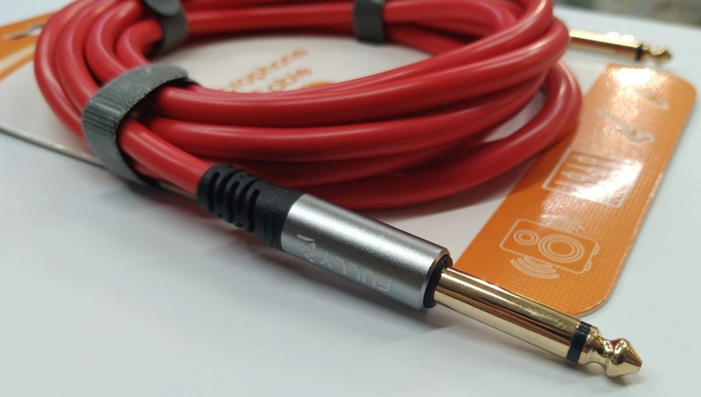 6.3 Mm Kaliteli Mono Mikrofon / Enstrüman Kablosu 3 Metre - Kırmızı Adet / 1 Adet