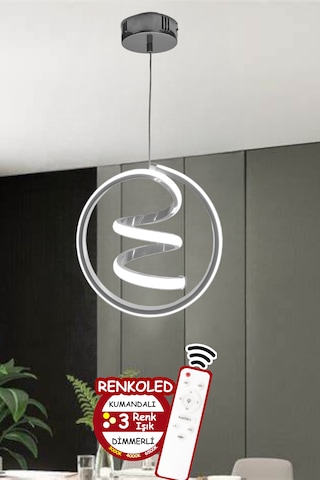 Renkoled Aydınlatma Kumandalı 3 Renk Modern Sarkıt Led Avize Krom 3 Renk Kumandalı Renkoled Aydınlatma Kumandalı 3 Renk Modern Sarkıt Led Avize Krom 3 Renk Kumandalı