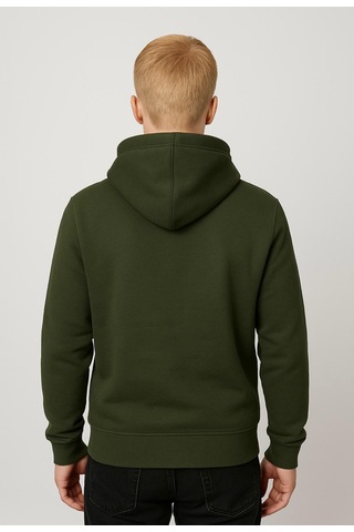 Axxel Erkek Haki Kapüşonlu Sweatshirt-w1108 Haki 3 İplik Şardonlu