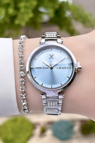Daniel Klein DKISTE155 Premium Kadranı Mavi Kadın Kol Saati + Bileklik
