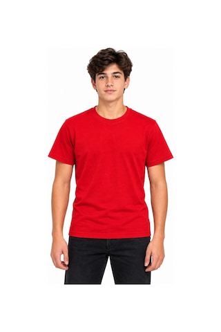 Erkek Çocuk Basic Bisiklet Yaka Kısa Kollu Slim Fit Yazlık Tişört Çok Renkli