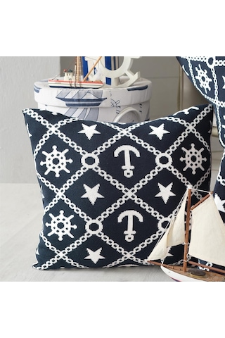 Marin Desen Triko Kırlent Kılıfı (507001515) 45X45