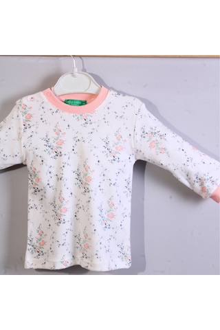 Çiçek Desenli Kız Bebek Pijama Eşofman Takımı Pembe Pembe