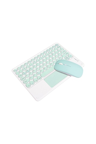 Jeemson Bluetooth 3.0 Kablosuz Klavye Ve Mouse Seti, 10m Aktarım Mesafesi, 800-1600 Dpı, İos/android/windows Uyumlu, Yeşil Renk Diğer