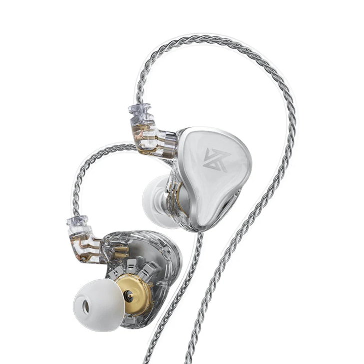 Kz Zas Gümüş Mikrofonlu 3.5mm Hi-fi In Ear Monitör Kulak İçi Hibrit Iem Kulaklık Kz-zas-mıc-sl