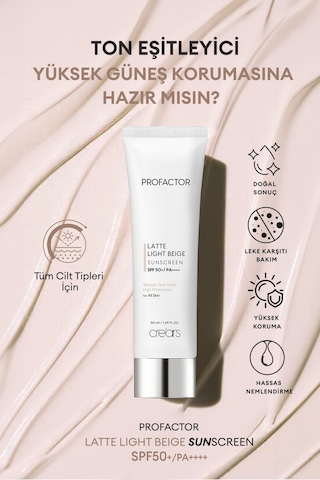 Cre'ars Profactor Lette Sunscreen Light Beige SPF50+ 50 ML