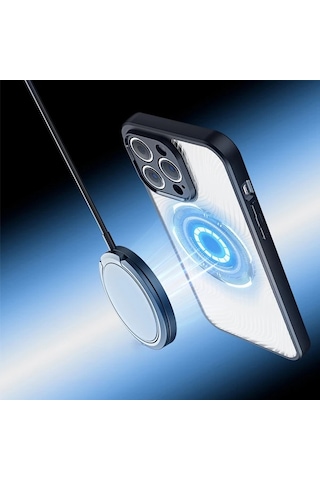 Dux Ducis iPhone Uyumlu 14 Pro Max Aimo Series Magsafe Premium Buzlu Sert Pc-tpu Kılıf- 5775 Beyaz