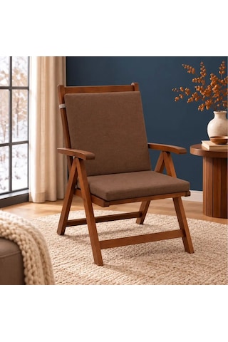 Tek Parça Sırtlıklı Sandalye Minderi 80 40 4 Cm Kahverengi 80 40 4 Cm Açık Bej
