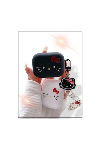 Case House Airpods Uyumlu Pro 2 İçin Hello Kitty Kılıfı 305187701 Siyah