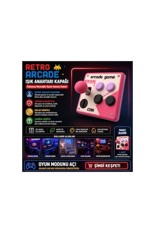 Retro Arcade Işık Anahtarı Kapağı