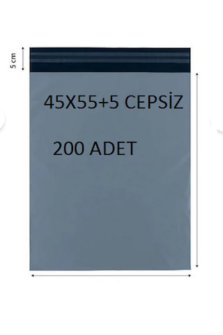 45x55+5 200 Adet Cepsiz Kargo Poşeti Cac Plastik