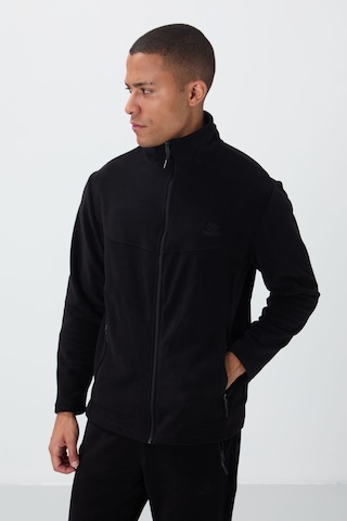 Tommy Life Siyah Dik Yaka Basic Fermuar Cepli Standart Kalıp Erkek Polar Eşofman Takımı - 85193 Siyah