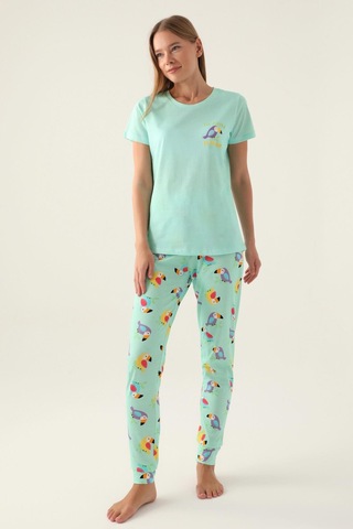 Roly Poly 3403 Callım Kadın Kısa Kol Pijama Takımı Nil