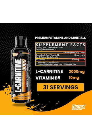 Nutrex Research Liquid Carnitine Karnitin Termojenik Fat Burner 3 - 1 L