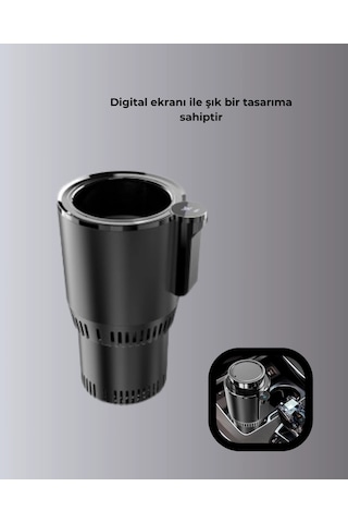 Araba Bardaklığı Isıtma Soğutma Ayarlı Çakmak Girişli Akıllı Model Renkli
