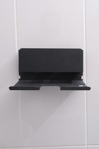 Metal Yapışkanlı Fön Makinesi Askısı Banyo Duvar Tipi Saç Kurutma Tutucu Organizer Siyah