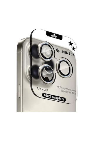 İphone 15 Pro / 15 Pro Max İle Uyumlu Orijinal Safir Cam %99.9 Saflıkta Gerçek Safir Cihazın Kendi Lensleri İle Aynı Materyal Lens Koruyucu Kamera Camı Titanyum
