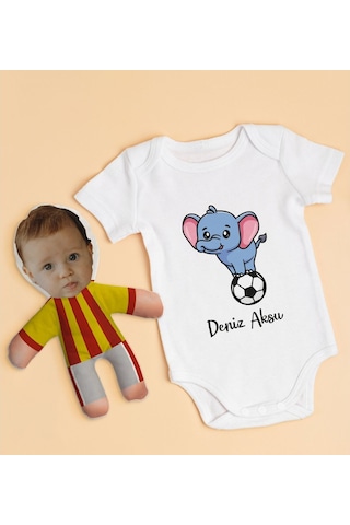 Bitmeyenkartus Bk Kids Kişiye Özel Fotoğraflı Bebek Yastık Ve Bebek Body Zıbın H (550905958) Çok Renkli