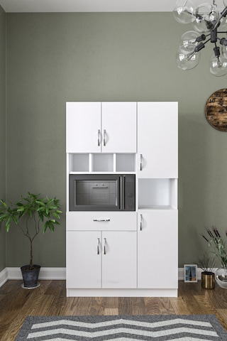 Ae-3080 Anka Beyaz Çok Amaçlı Mutfak Dolabı & Banyo Dolabı 6 Kapa